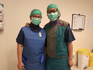 Preparation for Radiofrequency Ablation with aspiring young doctor